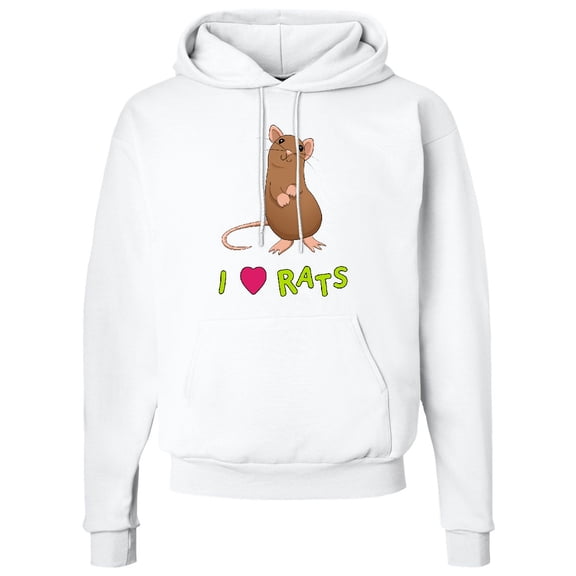 Inktastic I Love Rats Adult Hoodie Sweatshirt