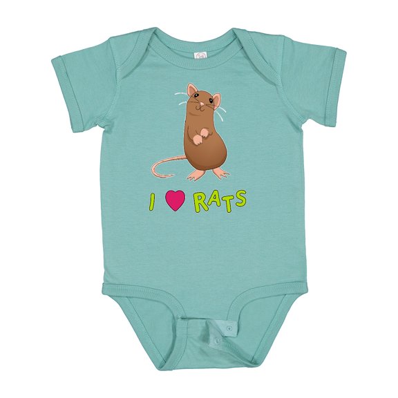 Inktastic I Love Rats Boys or Girls Baby Bodysuit