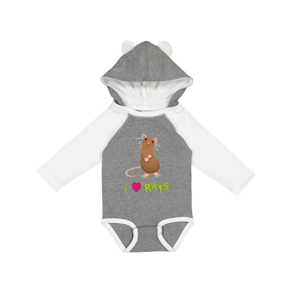 Inktastic I Love Rats Boys or Girls Long Sleeve Baby Bodysuit