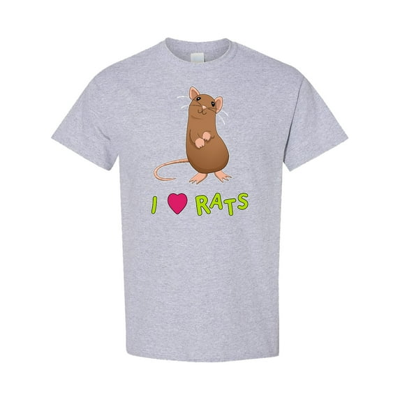 Inktastic I Love Rats T-Shirt