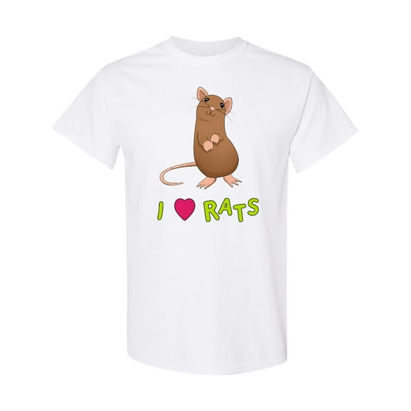 Inktastic I Love Rats T-Shirt