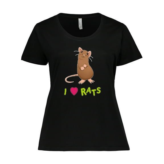 Inktastic I Love Rats Women's Plus Size T-Shirt