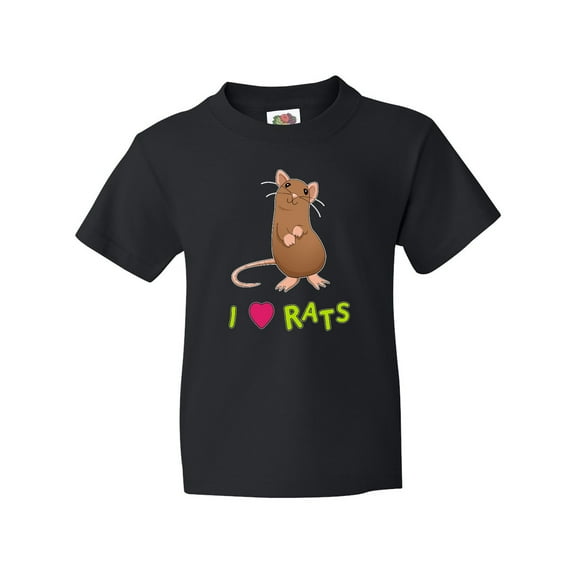 Inktastic I Love Rats Youth T-Shirt