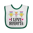 thumbnail image 1 of Inktastic I Love Robots Cute Robotics Girls Baby Bib, 1 of 4
