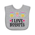 thumbnail image 1 of Inktastic I Love Robots Cute Robotics Girls Baby Bib, 1 of 4