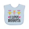 thumbnail image 1 of Inktastic I Love Robots Cute Robotics Girls Baby Bib, 1 of 4