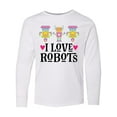 thumbnail image 1 of Inktastic I Love Robots Cute Robotics Long Sleeve Youth T-Shirt, 1 of 5