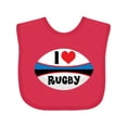 thumbnail image 1 of Inktastic I Love Rugby Sports Ball Boys or Girls Baby Bib, 1 of 4