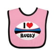 thumbnail image 1 of Inktastic I Love Rugby Sports Ball Boys or Girls Baby Bib, 1 of 4