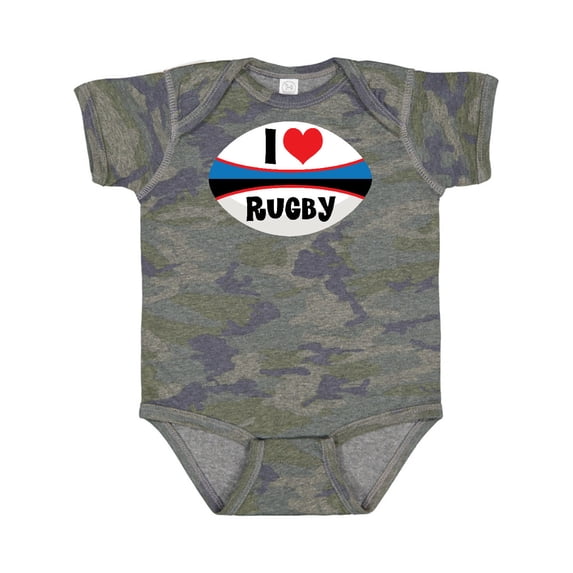 Inktastic I Love Rugby Sports Ball Boys or Girls Baby Bodysuit