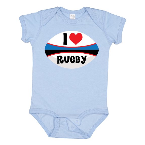 Inktastic I Love Rugby Sports Ball Boys or Girls Baby Bodysuit
