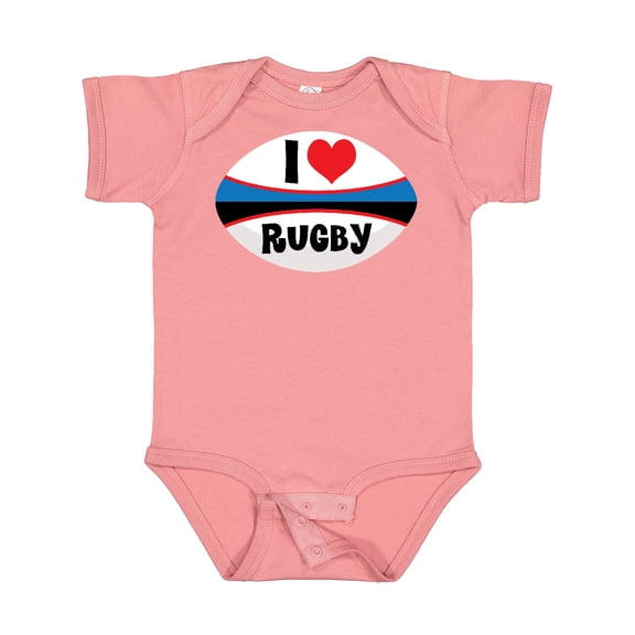 Inktastic I Love Rugby Sports Ball Boys or Girls Baby Bodysuit