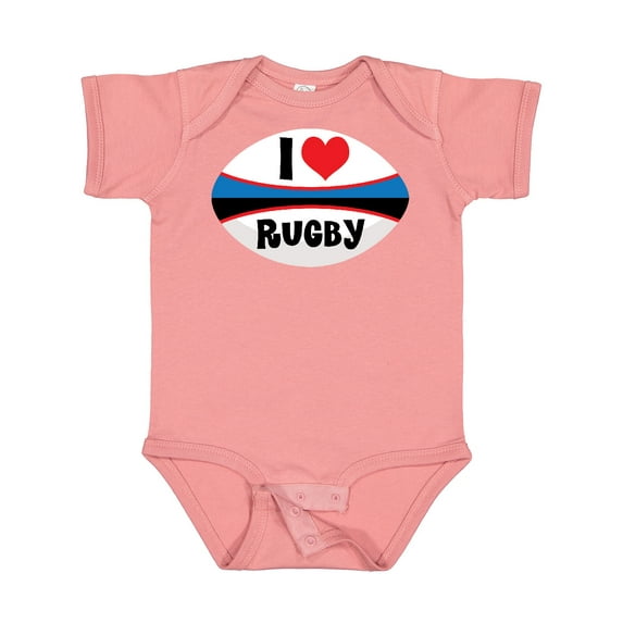 Inktastic I Love Rugby Sports Ball Boys or Girls Baby Bodysuit