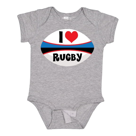 Inktastic I Love Rugby Sports Ball Boys or Girls Baby Bodysuit