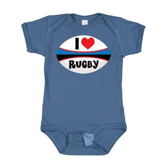 Inktastic I Love Rugby Sports Ball Boys or Girls Baby Bodysuit