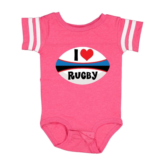 Inktastic I Love Rugby Sports Ball Boys or Girls Baby Bodysuit