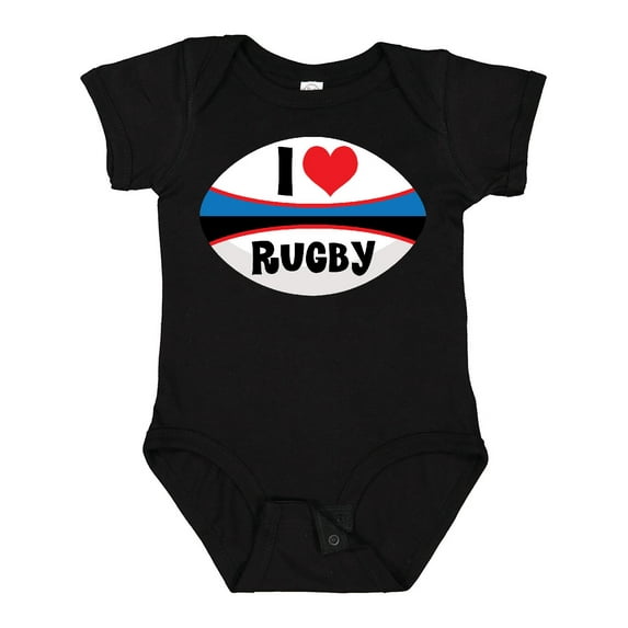 Inktastic I Love Rugby Sports Ball Boys or Girls Baby Bodysuit