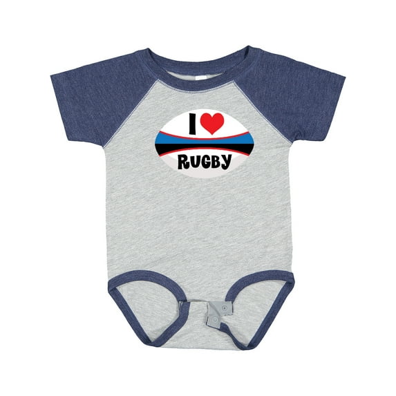 Inktastic I Love Rugby Sports Ball Boys or Girls Baby Bodysuit