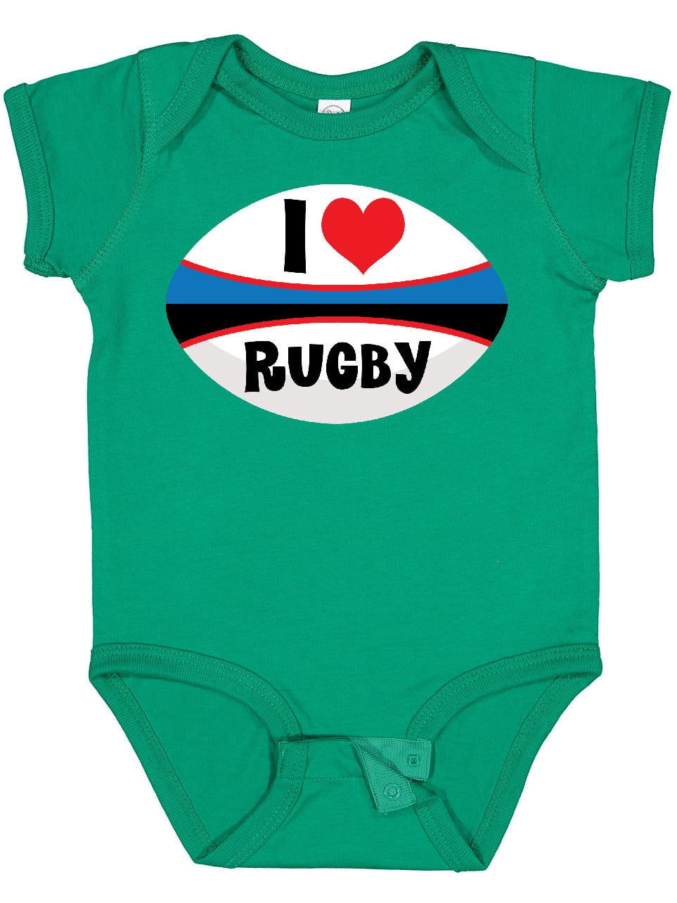 Inktastic I Love Rugby Sports Ball Boys or Girls Baby Bodysuit ...