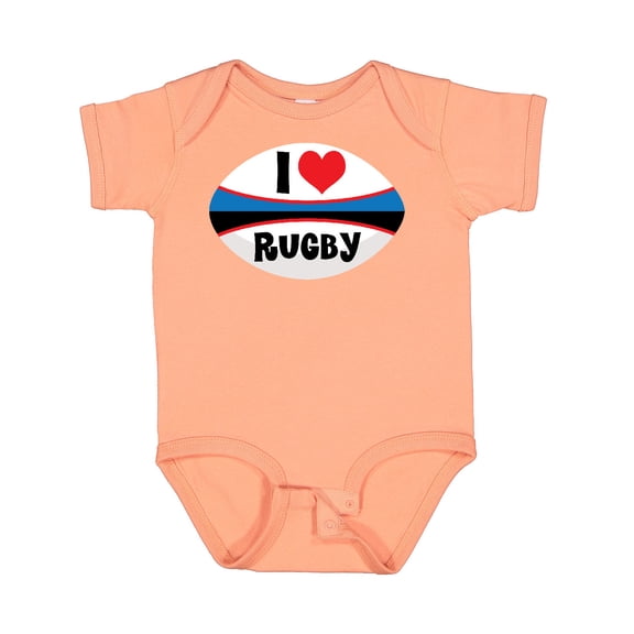 Inktastic I Love Rugby Sports Ball Boys or Girls Baby Bodysuit