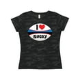 thumbnail image 1 of Inktastic I Love Rugby Sports Ball Women's T-Shirt, 1 of 5