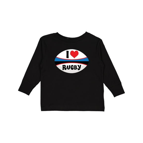 Inktastic I Love Rugby sports ball Boys or Girls Long Sleeve Toddler T-Shirt