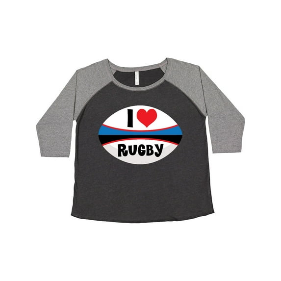 Inktastic I Love Rugby sports ball Women's Plus Size T-Shirt