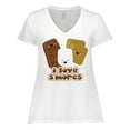 thumbnail image 1 of Inktastic I Love S'mores Women's Plus Size V-Neck T-Shirt, 1 of 5
