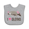 thumbnail image 1 of Inktastic I Love Sloths Girls Baby Bib, 1 of 4