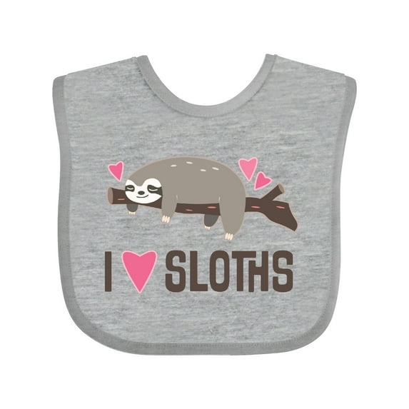 Inktastic I Love Sloths Girls Baby Bib