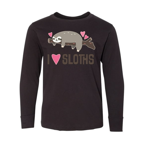 Inktastic I Love Sloths Long Sleeve Youth T-Shirt