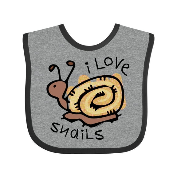Inktastic I Love Snails Boys or Girls Baby Bib