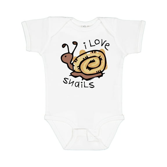 Inktastic I Love Snails Boys or Girls Baby Bodysuit