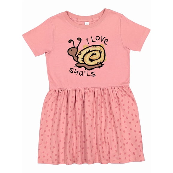 Inktastic I Love Snails Girls Toddler Dress