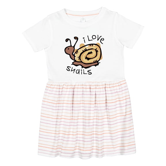 Inktastic I Love Snails Girls Toddler Dress