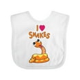 thumbnail image 1 of Inktastic I Love Snakes Boys or Girls Baby Bib, 1 of 4