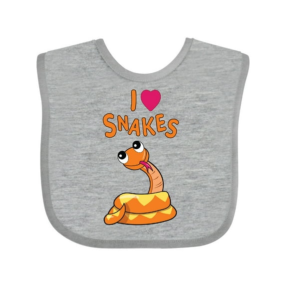 Inktastic I Love Snakes Boys or Girls Baby Bib