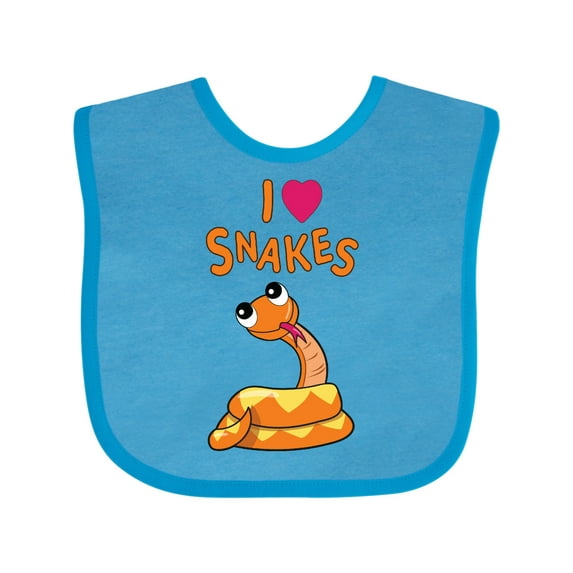 Inktastic I Love Snakes Boys or Girls Baby Bib