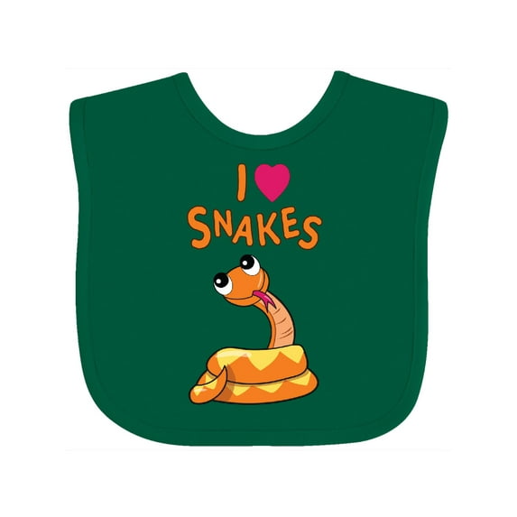 Inktastic I Love Snakes Boys or Girls Baby Bib