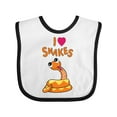 thumbnail image 1 of Inktastic I Love Snakes Boys or Girls Baby Bib, 1 of 4