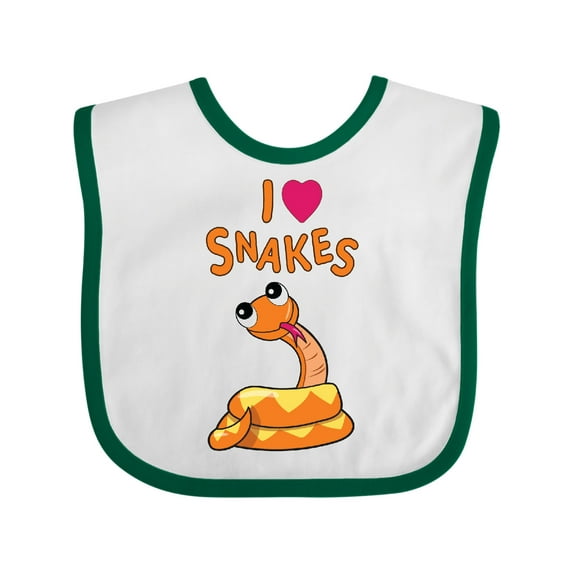 Inktastic I Love Snakes Boys or Girls Baby Bib