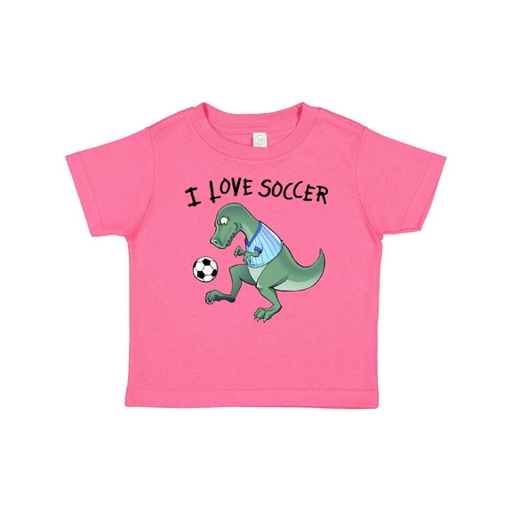Inktastic I Love Soccer-Dinosaur in Blue Boys or Girls Baby T-Shirt