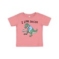thumbnail image 1 of Inktastic I Love Soccer-Dinosaur in Blue Boys or Girls Baby T-Shirt, 1 of 5