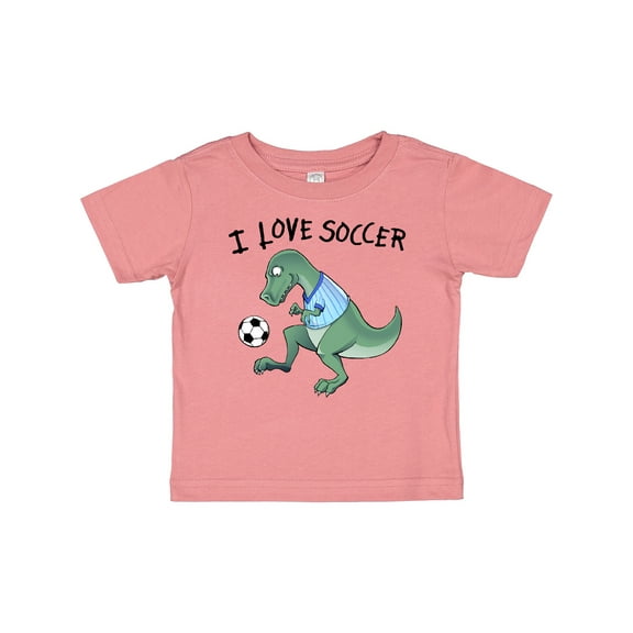Inktastic I Love Soccer-Dinosaur in Blue Boys or Girls Baby T-Shirt