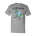 thumbnail image 1 of Inktastic I Love Soccer-Dinosaur in Blue T-Shirt, 1 of 5