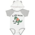 thumbnail image 1 of Inktastic I Love Soccer-Dinosaur in Orange Boys or Girls Baby Bodysuit, 1 of 5