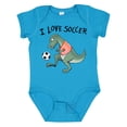 thumbnail image 1 of Inktastic I Love Soccer-Dinosaur in Orange Boys or Girls Baby Bodysuit, 1 of 5
