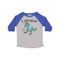 thumbnail image 1 of Inktastic I Love Soccer-dinosaur in Blue Boys or Girls Toddler T-Shirt, 1 of 5