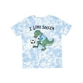 thumbnail image 1 of Inktastic I Love Soccer-dinosaur in Blue Boys or Girls Toddler T-Shirt, 1 of 5