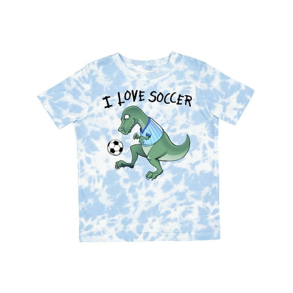 Inktastic I Love Soccer-dinosaur in Blue Boys or Girls Toddler T-Shirt